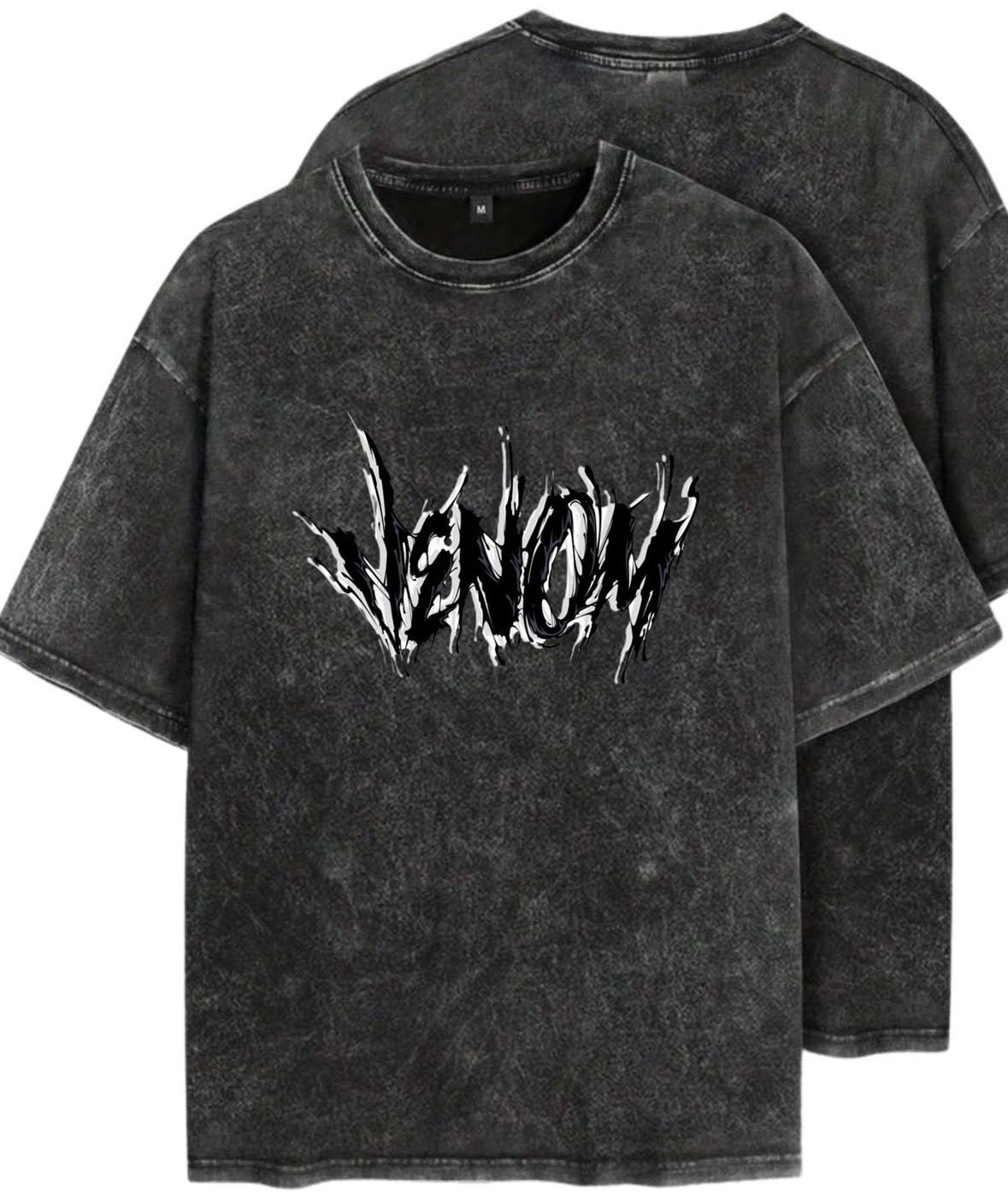 Unisex Acid Washed Venom Oversized Tee