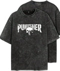 Unisex Acid Washed Punisher Oversized Tee