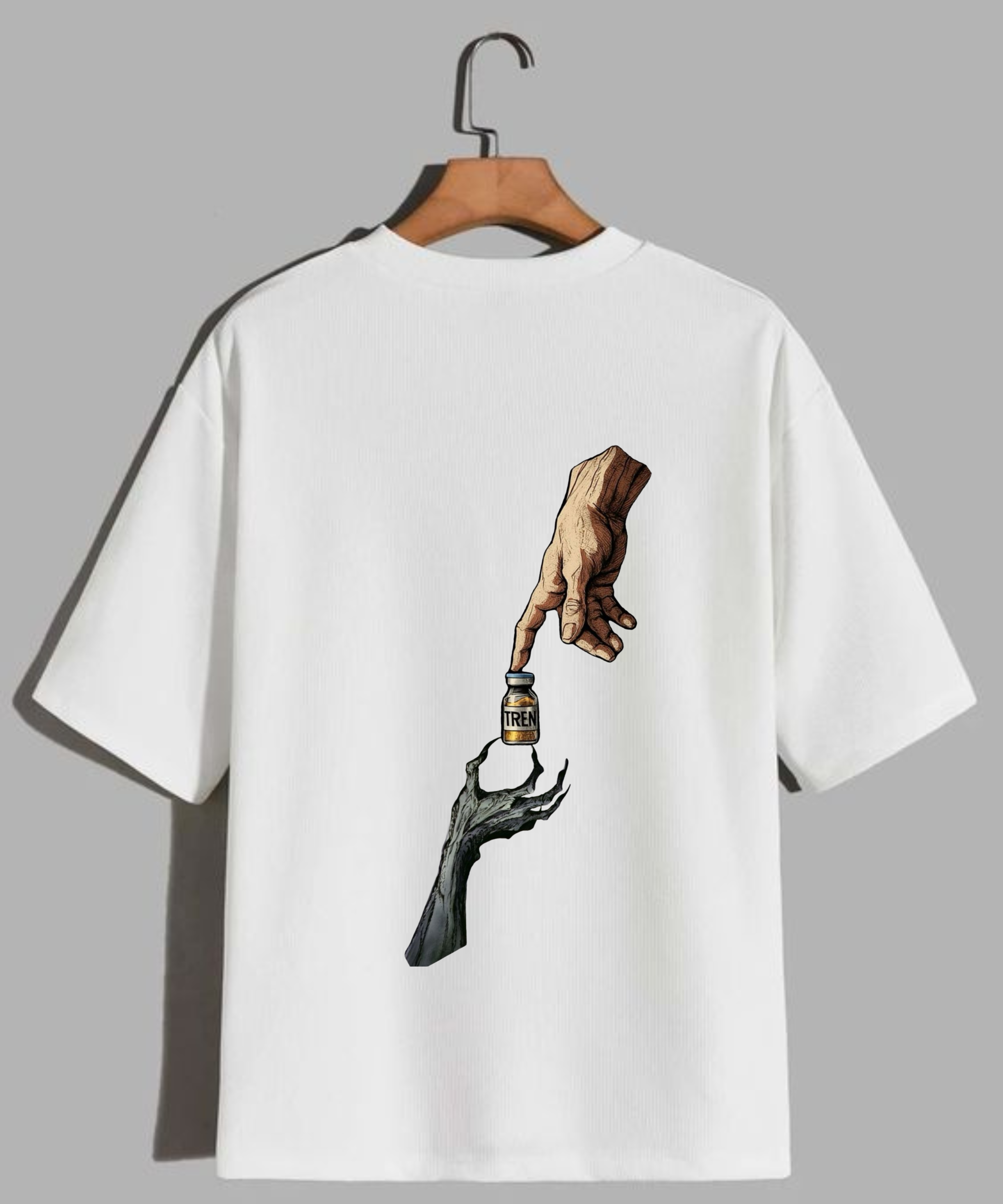 Unisex Oversized White And Black GYM T-Shirt